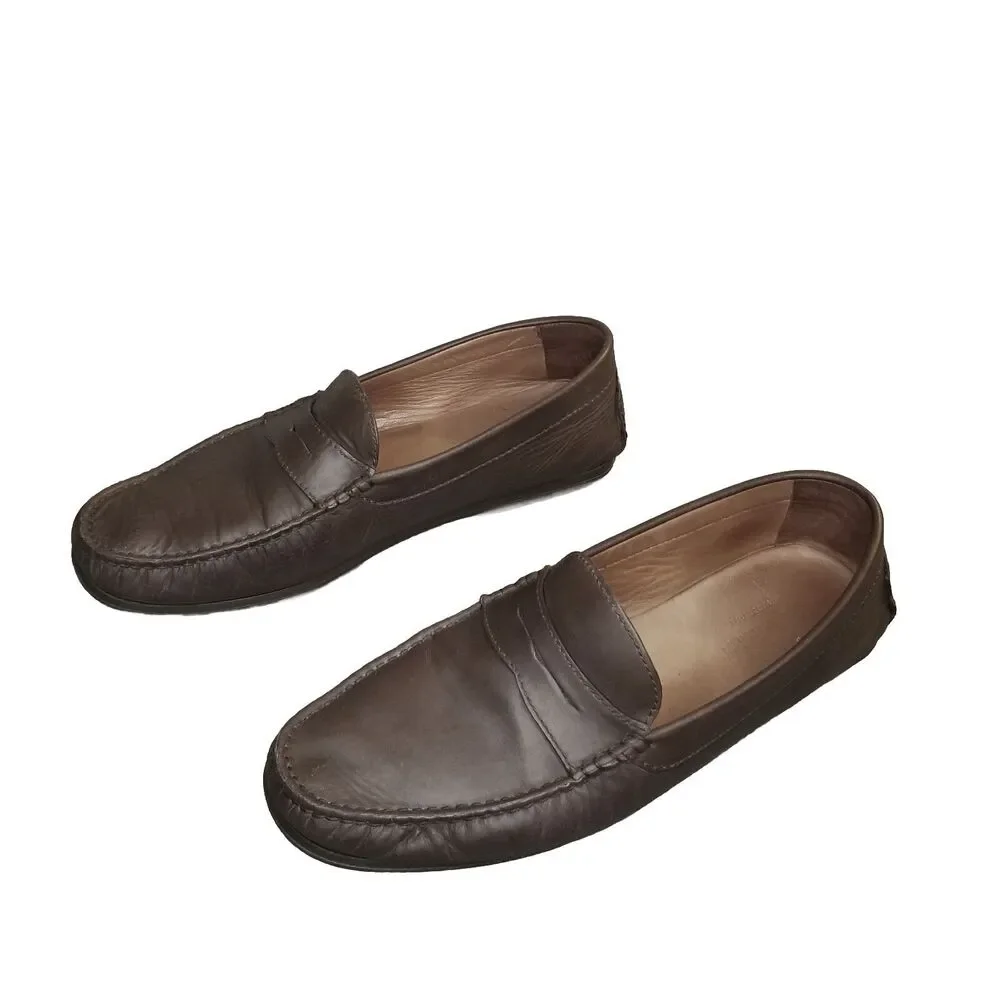 M. Gemi Loafers Men's Size 43.5 The Pastoso Uomo Brown Leather Slip On Slippers